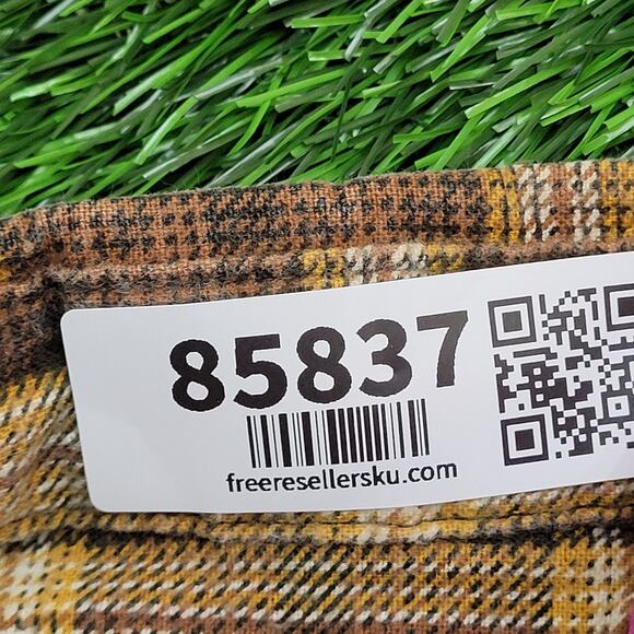 Vintage 90s Ozark-Trail Plaid Western Shirt M/L 22x28 Brown Rugged Cowboy - Picture 5 of 13